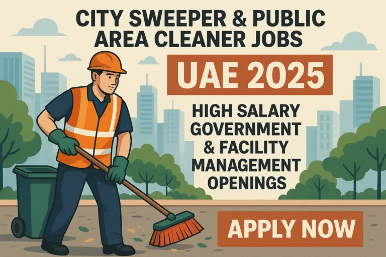 City Sweeper & Public Area Cleaner Jobs in UAE 2025 — High Salary Government & Facility Management Openings