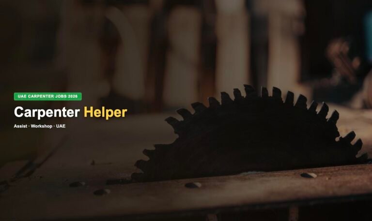 Carpenter Helper Jobs in UAE 2026 – Latest Opportunities, Salary & How to Apply