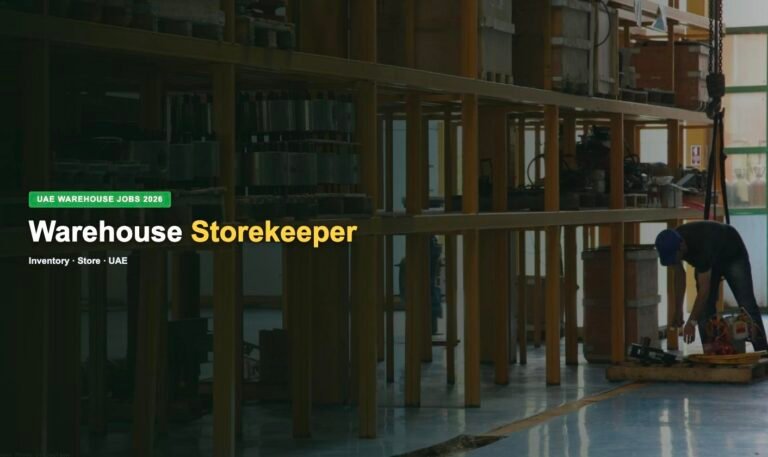 Warehouse Storekeeper Jobs in UAE 2026 – Latest Hiring, Salary & How to Apply