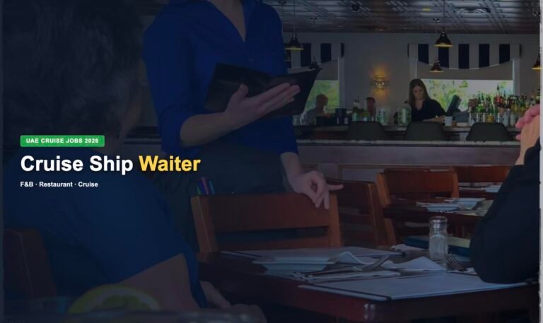 Cruise Ship Waiter Jobs in UAE 2026 – Latest Vacancies, Salary & How to Apply